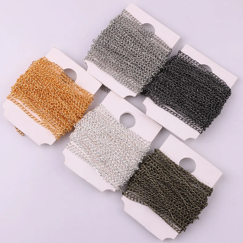 5m/lot Rhodium/Silver/Gold/Gunmetal/Antique Bronze Color Necklace Chains Iron Bulk for DIY Jewelry Making Materials
5m/lot Rhodium/Silver/Gold/Gunmetal/Antique Bronze Color Necklace Chains Iron Bulk for DIY Jewelry Making Materials