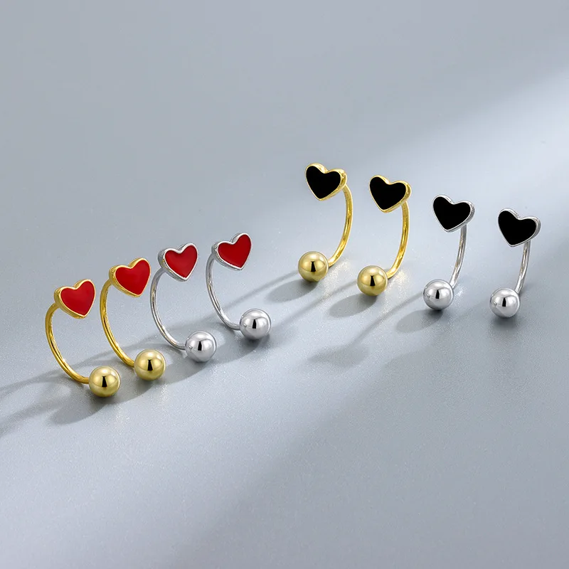 S925 Sterling Silver Love Heart Enamel Earrings Screw Back Gold For Fashion Women Popular X'mas Jewelry Gifts Birthday New Year
S925 Sterling Silver Love Heart Enamel Earrings Screw Back Gold For Fashion Women Popular X'mas Jewelry Gifts Birthday New Year