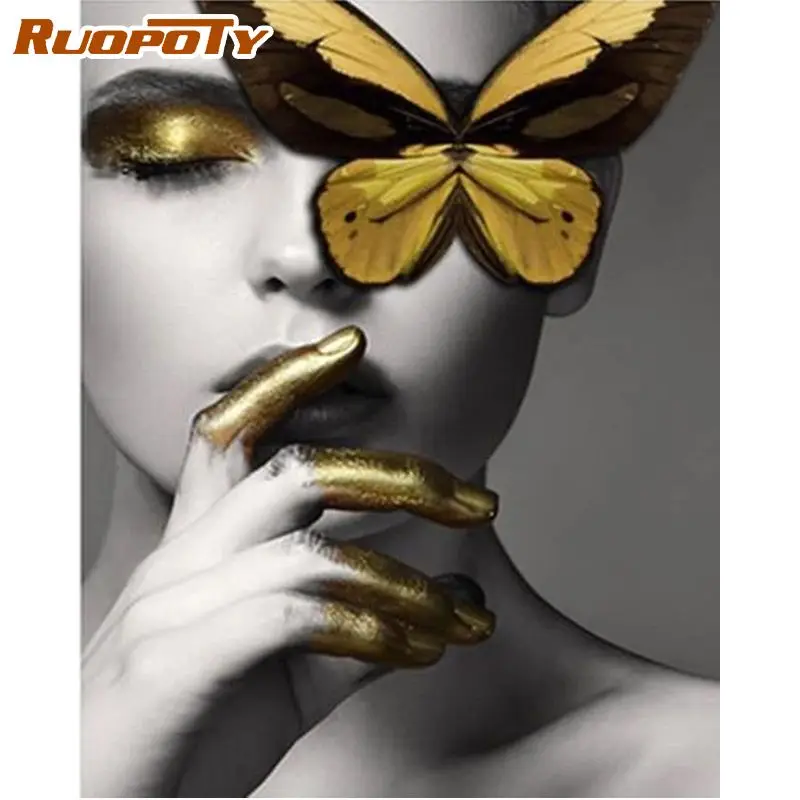 RUOPOTY 50x65cm Frame Yellow Butterfly On Woman Face Figure Painting By Numbers For Adult Children Hand Painted Oil Pictures
RUOPOTY 50x65cm Frame Yellow Butterfly On Woman Face Figure Painting By Numbers For Adult Children Hand Painted Oil Pictures