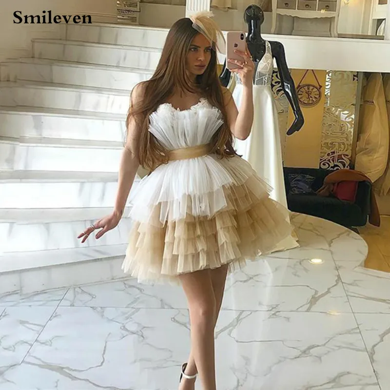 Короткое платье Smileven цвета шампанского для выпускного вечера, Многоярусное мини-платье, новый дизайн, пышное Тюлевое платье для официальвечерние для девочек
Короткое платье Smileven цвета шампанского для выпускного вечера, Многоярусное мини-платье, новый дизайн, пышное Тюлевое платье для официальвечерние для девочек