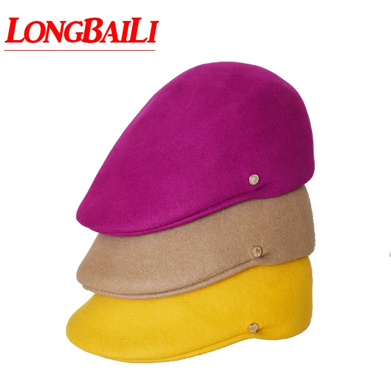 Winter Solid Color Yellow Wool Felt Visor Hats For Women Lining Berets Caps Free Shipping PWFR036
Winter Solid Color Yellow Wool Felt Visor Hats For Women Lining Berets Caps Free Shipping PWFR036