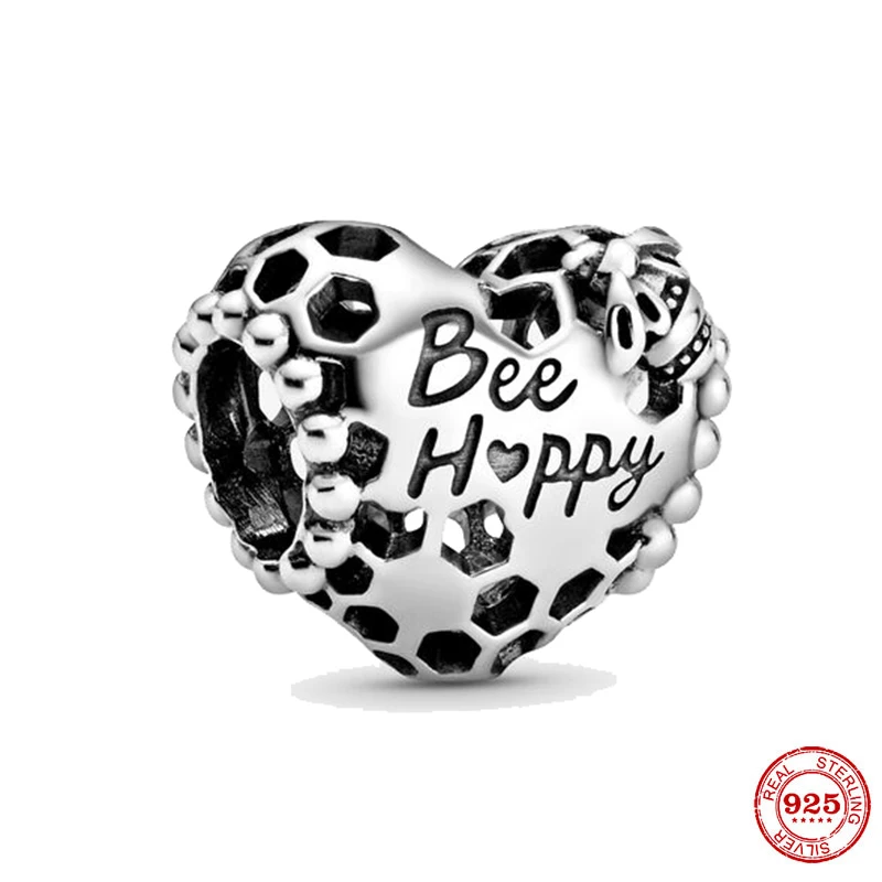 Hight Quality 925 Sterling Silver Beads Bee Happy Love Heart Charm Fit Original Pandora Bracelets Women DIY Jewelry Making
Hight Quality 925 Sterling Silver Beads Bee Happy Love Heart Charm Fit Original Pandora Bracelets Women DIY Jewelry Making