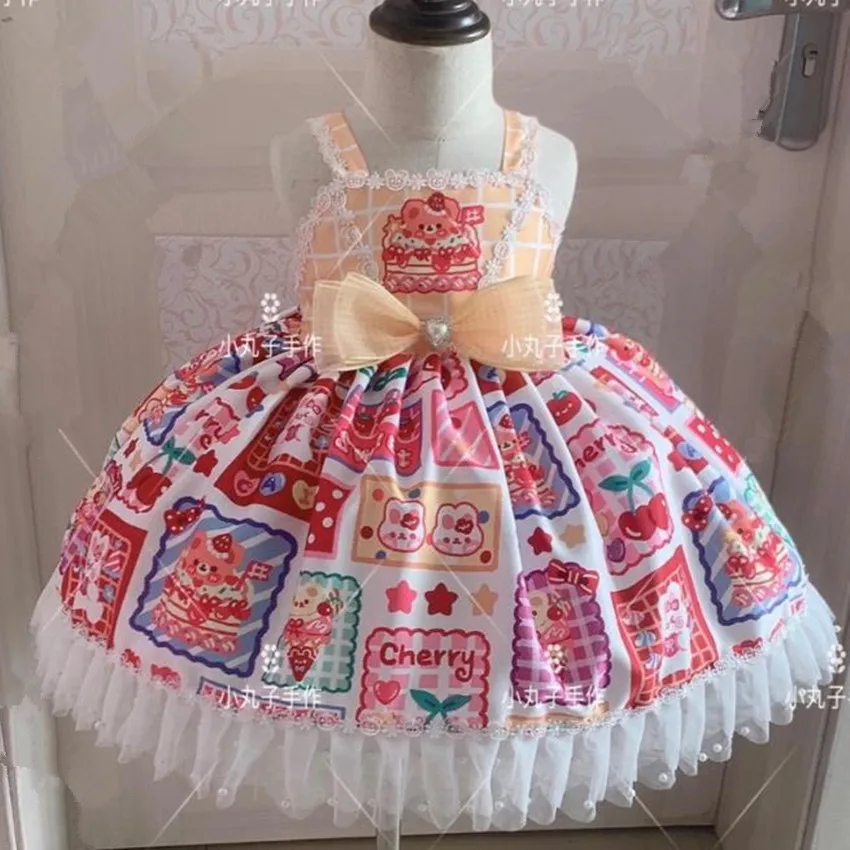 Baby girl summer vintage Spanish sweet bow stap printed lolita dress kids lace stitching Turkey birthday party ball gown dress
Baby girl summer vintage Spanish sweet bow stap printed lolita dress kids lace stitching Turkey birthday party ball gown dress
