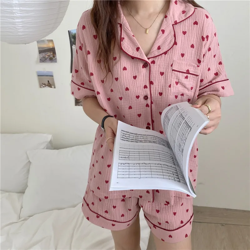 Ladies Homewear High Quality Women Sweet Lovely Short Printing New Princess Femme All Match Loose Nightwear Chic Pajamas Sets
Ladies Homewear High Quality Women Sweet Lovely Short Printing New Princess Femme All Match Loose Nightwear Chic Pajamas Sets