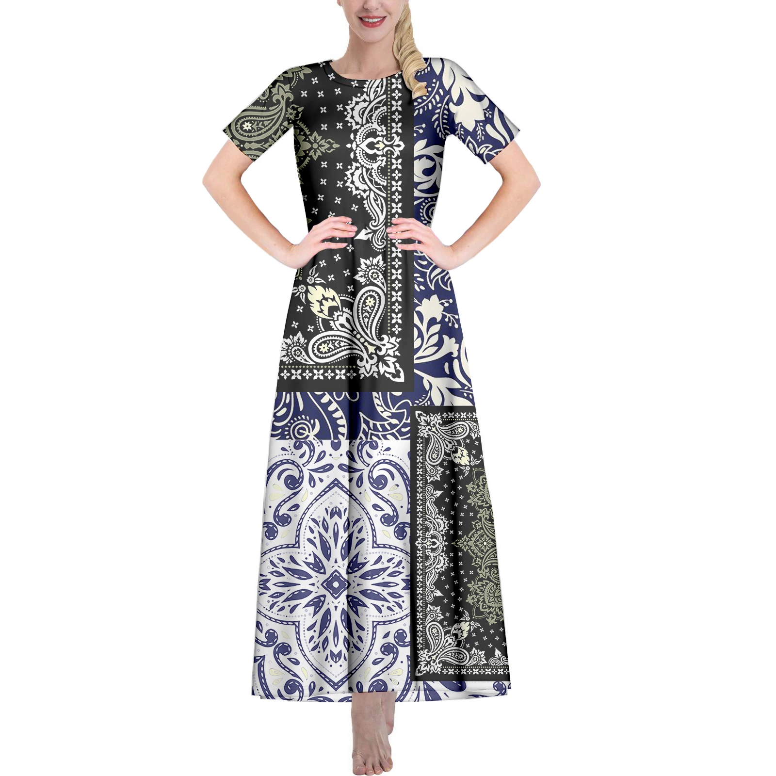 Bandana Print Design Vintage Summer Floor-Length Skirts Clubbing Dress Cashew Flowers Women Maxi Long Dress OEM Wholesale
Bandana Print Design Vintage Summer Floor-Length Skirts Clubbing Dress Cashew Flowers Women Maxi Long Dress OEM Wholesale