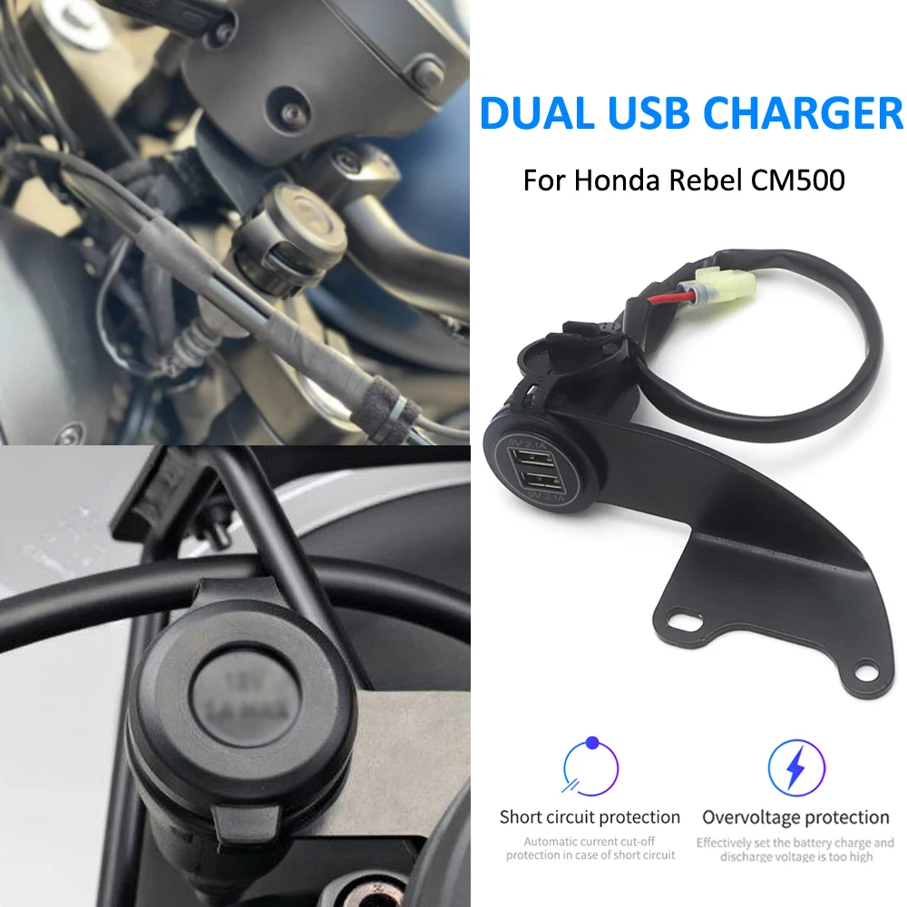 Dual USB Charger Cigarette Lighter Adapter Phone Charger Double USB Port For Honda Rebel CMX500 CMX 300 500
Dual USB Charger Cigarette Lighter Adapter Phone Charger Double USB Port For Honda Rebel CMX500 CMX 300 500
