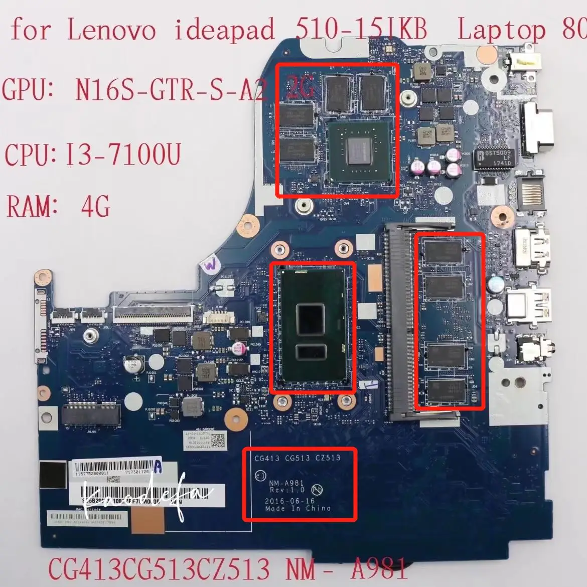 510-15IKB материнская плата для Ideapad 510-15IKB Laptop 80SV 5B20M31207 5B20M3122 8 CPU: NM-A981 GPU:940MX 2GB 100% Test OK
510-15IKB материнская плата для Ideapad 510-15IKB Laptop 80SV 5B20M31207 5B20M3122 8 CPU: NM-A981 GPU:940MX 2GB 100% Test OK