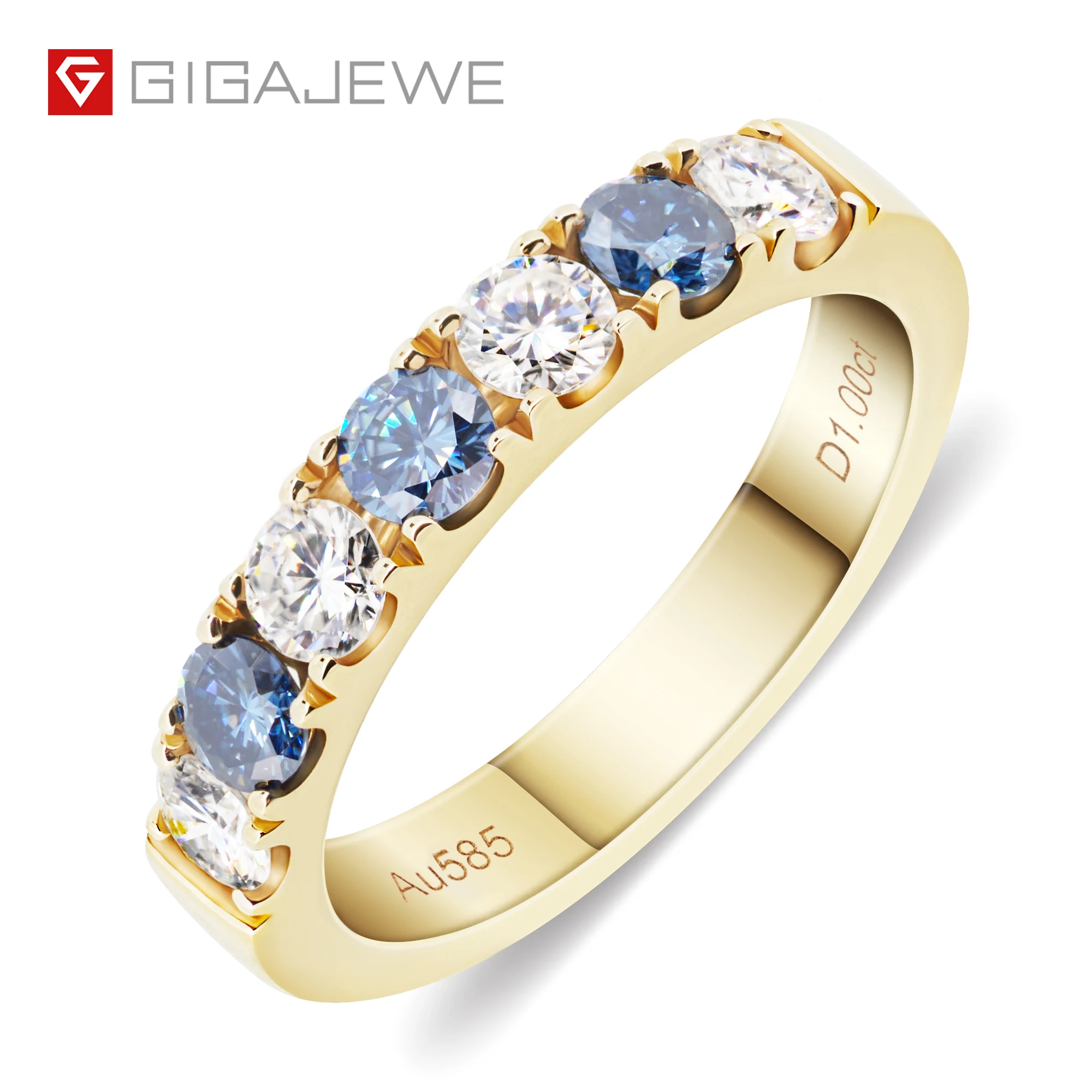 GIGAJEWE всего 0.7ct 3mmX7 D и синий цвет Moissanite VVS1 круглая огранка 18K желтое Белое золото кольцо ювелирные изделия женщина девушка подарок
GIGAJEWE всего 0.7ct 3mmX7 D и синий цвет Moissanite VVS1 круглая огранка 18K желтое Белое золото кольцо ювелирные изделия женщина девушка подарок