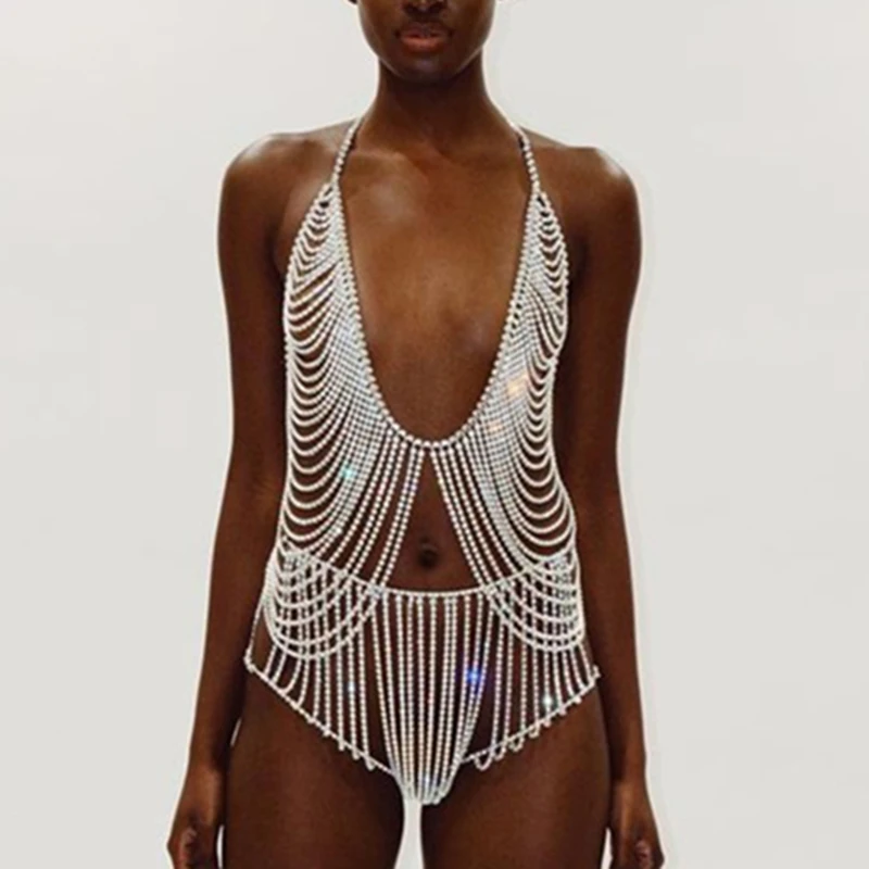 Luxury Tassel Crystal Bodysuit Lingerine Body Chain Jewelry for Women Shining Sexy Full Rhinestone Body Harness Chain Nightclub
Luxury Tassel Crystal Bodysuit Lingerine Body Chain Jewelry for Women Shining Sexy Full Rhinestone Body Harness Chain Nightclub