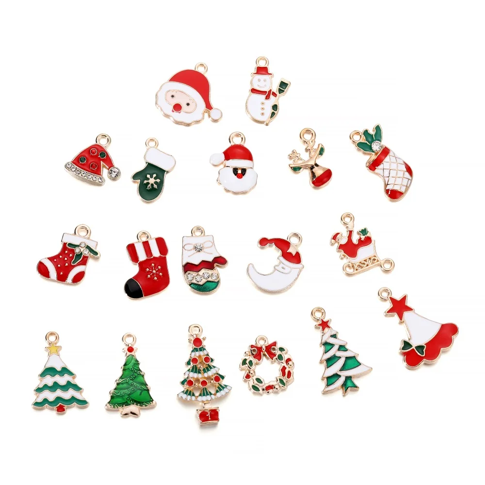 10Pcs/Lot Metal Enamel Charms Christmas Pendants Ornaments Beads Necklace Earrings Decoration For DIY Jewelry Making Supplies
10Pcs/Lot Metal Enamel Charms Christmas Pendants Ornaments Beads Necklace Earrings Decoration For DIY Jewelry Making Supplies