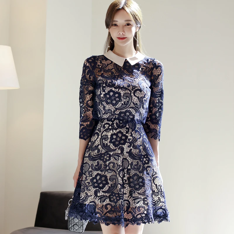 2021 High Quality Spring Women's Doll Collar 3/4 sleeve Lace Tops +Stitching Suspender Two Piece Skirt Suit
2021 High Quality Spring Women's Doll Collar 3/4 sleeve Lace Tops +Stitching Suspender Two Piece Skirt Suit