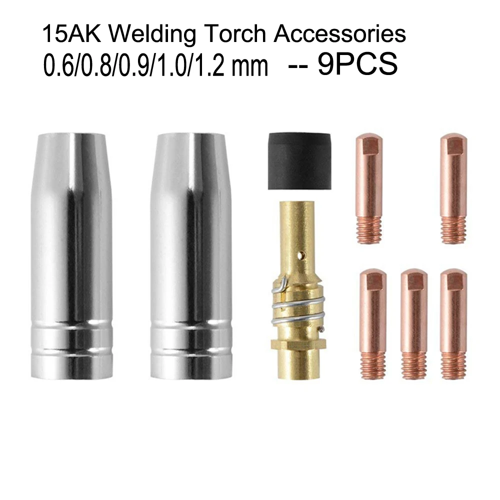 9 шт./компл. 15Ak Mig/Mag сварочная насадка, контактные наконечники 0,8x25 мм M6, комплект держателей газового соединителя Ad068 +
9 шт./компл. 15Ak Mig/Mag сварочная насадка, контактные наконечники 0,8x25 мм M6, комплект держателей газового соединителя Ad068 +