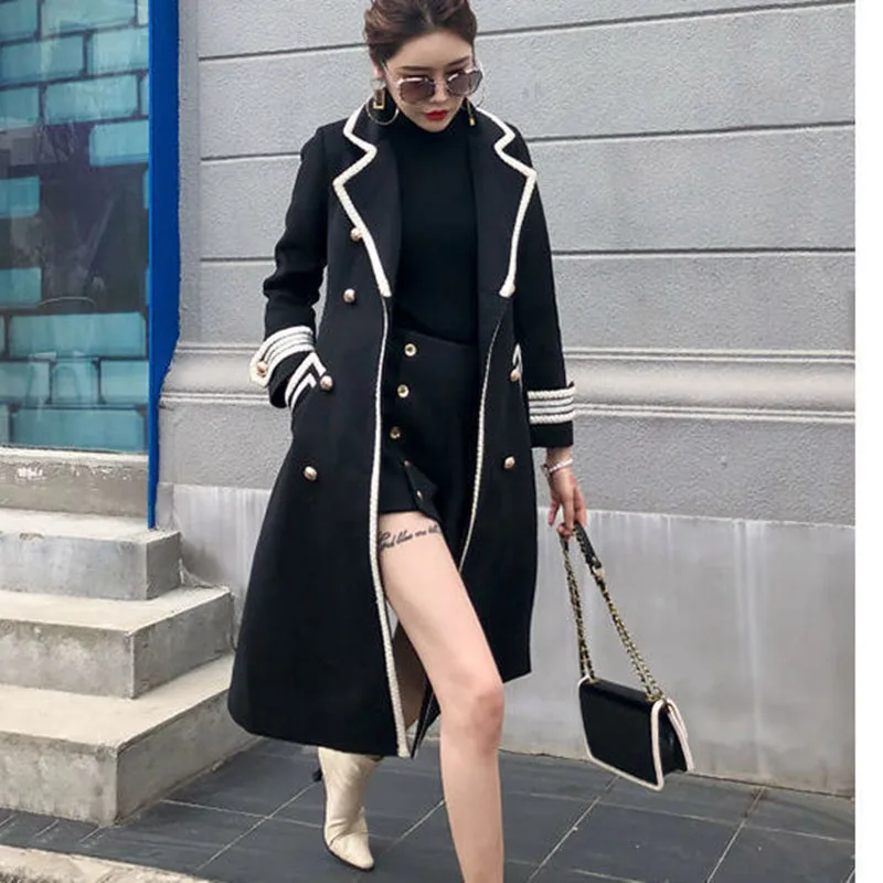 2023 Autumn And Winter White Over-The-Knee Woolen Coat Women Mid-Length Thickened Slim Black Double-Breasted Coat
2023 Autumn And Winter White Over-The-Knee Woolen Coat Women Mid-Length Thickened Slim Black Double-Breasted Coat