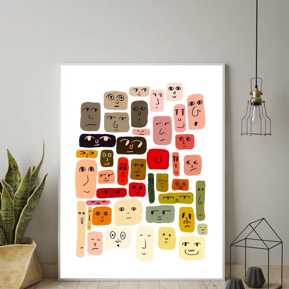 Mid Century Modern Colorful Bohemian Art Print Canvas Painting Abstract Faces Color Swatches Aesthetic Wall Pictures Room Decor
Mid Century Modern Colorful Bohemian Art Print Canvas Painting Abstract Faces Color Swatches Aesthetic Wall Pictures Room Decor