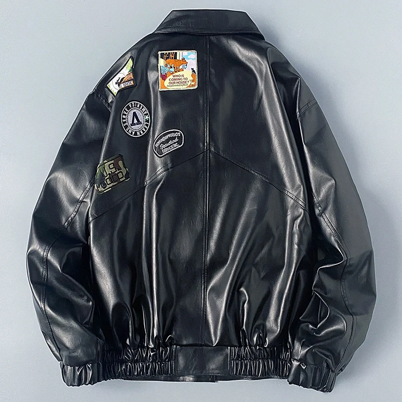 New Black Plush Men's Autumn Winter PU Leather Jacket M-3XL Fashion Casual Trend Lapel Slim Solid Male Motorcycle Jackets Coat
New Black Plush Men's Autumn Winter PU Leather Jacket M-3XL Fashion Casual Trend Lapel Slim Solid Male Motorcycle Jackets Coat