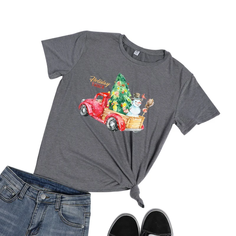 Women Christmas T Shirts Cute Tumblr Tops Tees for Girls Merry Christmas Truck Snowman Tree Printing T Shirt
Women Christmas T Shirts Cute Tumblr Tops Tees for Girls Merry Christmas Truck Snowman Tree Printing T Shirt