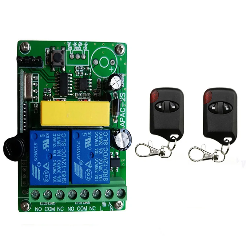 433 MHz Wireless Universal Remote Control Switch AC 220V 2CH rf Relay Receiver and Transmitter for Garage and Gate Controller
433 MHz Wireless Universal Remote Control Switch AC 220V 2CH rf Relay Receiver and Transmitter for Garage and Gate Controller