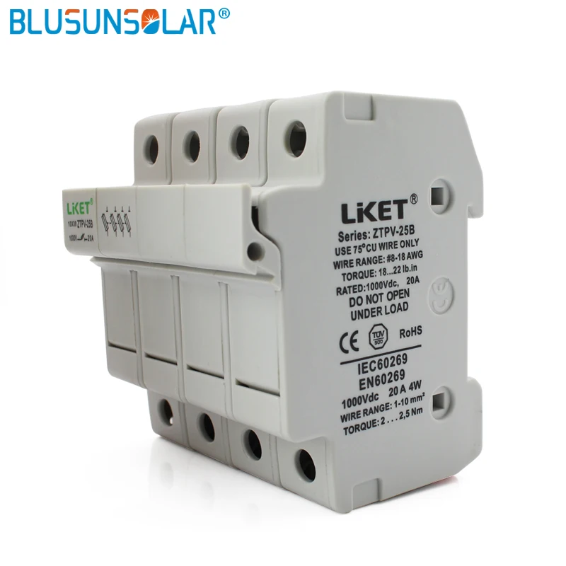 1 Piece Wholesale DC1000V 20A 4 Pole DIN Rail Mount Fuse Holder For Solar Protection
1 Piece Wholesale DC1000V 20A 4 Pole DIN Rail Mount Fuse Holder For Solar Protection