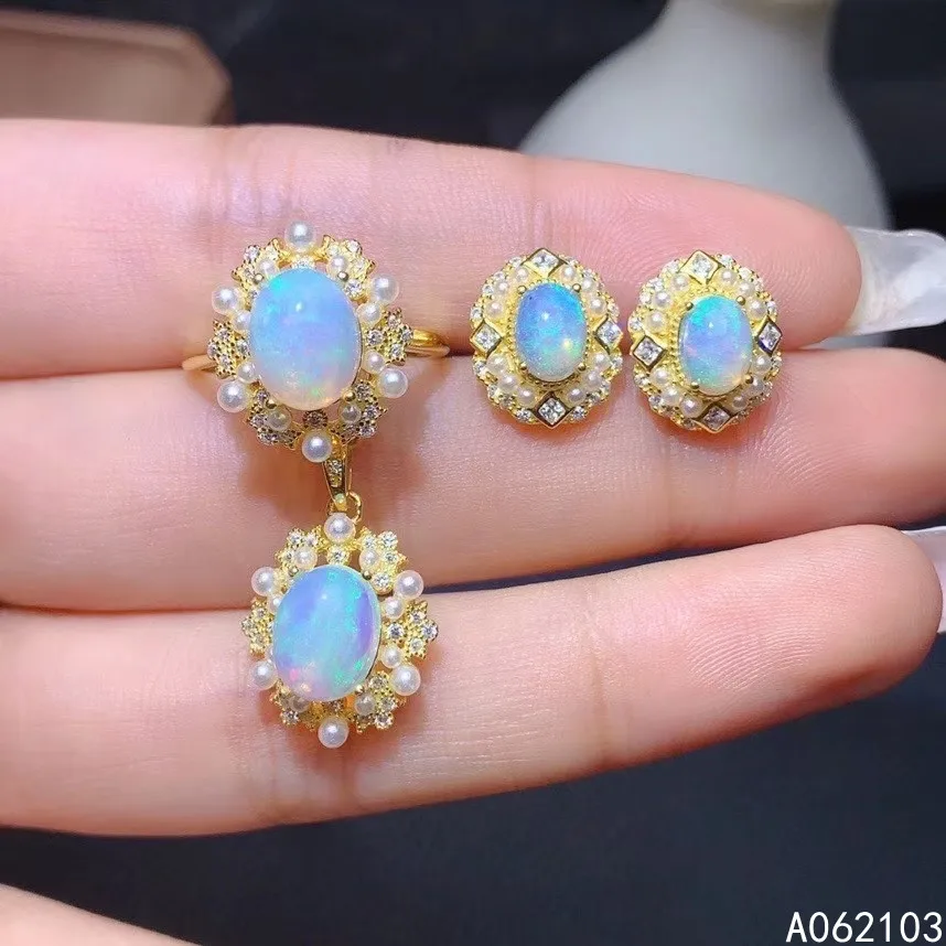 KJJEAXCMY fine jewelry 925 sterling silver inlaid natural opal women luxury noble pearl ring pendant earring suit support test
KJJEAXCMY fine jewelry 925 sterling silver inlaid natural opal women luxury noble pearl ring pendant earring suit support test