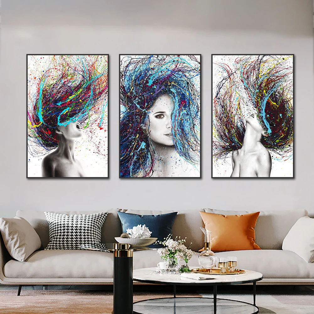 3 Panel Women Girl Head With Colordul Hair Canvas Painting Nordic Modern Posters And Prints Wall Art For Living Room Home Decor
3 Panel Women Girl Head With Colordul Hair Canvas Painting Nordic Modern Posters And Prints Wall Art For Living Room Home Decor