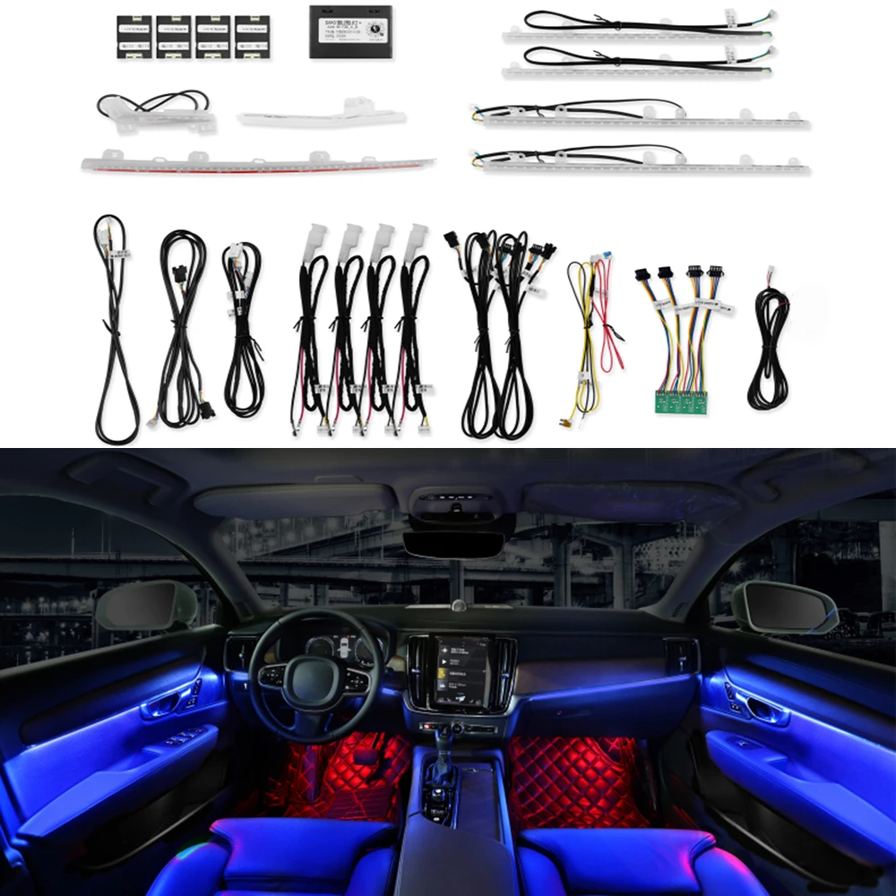 Car LED ambient light for Volvo S90 V90 64-color 2017-2021 S90 V90 ambient light, atmosphere light, original installation
Car LED ambient light for Volvo S90 V90 64-color 2017-2021 S90 V90 ambient light, atmosphere light, original installation