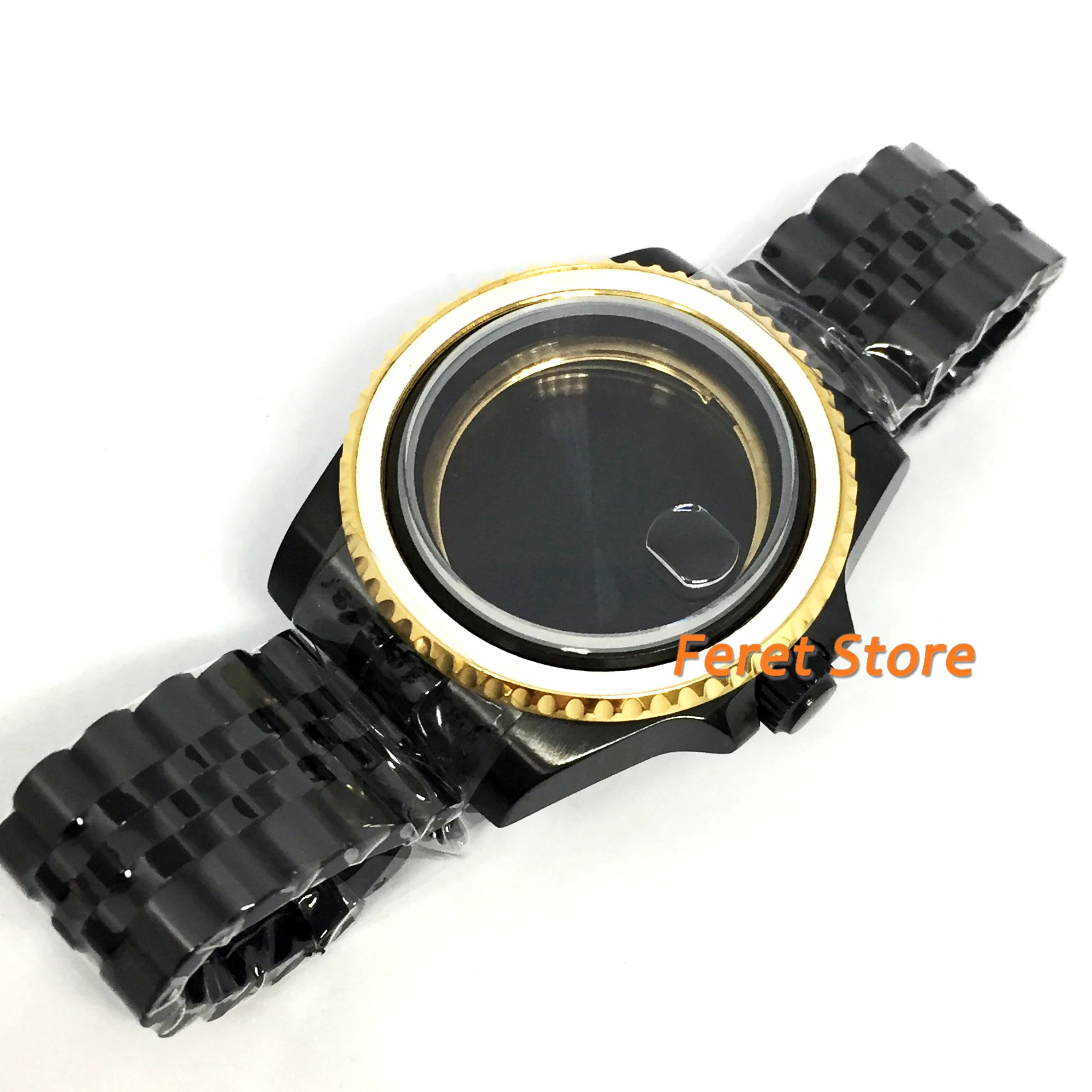 new 40mm Black PVD watch case sapphire glass date Jubilee strap case fit ETA2836 Miyota 82 series Mingzhu DG 2813 3804 movement
new 40mm Black PVD watch case sapphire glass date Jubilee strap case fit ETA2836 Miyota 82 series Mingzhu DG 2813 3804 movement