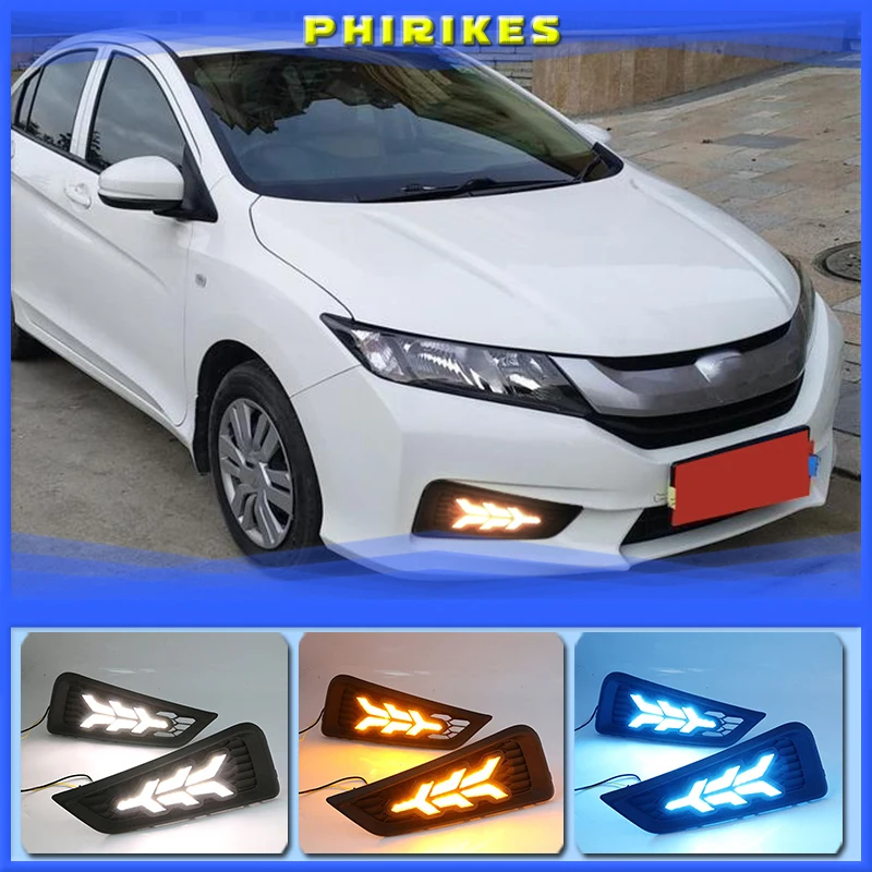 1 Set DRL Daytime Running Lights Daylight 12V ABS Fog Lamp Cover With Turn Yellow Signal Light For Honda City 2015 2016
1 Set DRL Daytime Running Lights Daylight 12V ABS Fog Lamp Cover With Turn Yellow Signal Light For Honda City 2015 2016