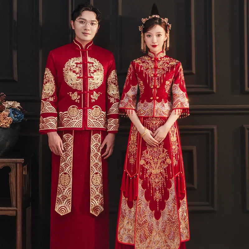 Oversize 4XL 5XL 6XL Traditional High Quality Embroidery Bride Groom Wedding Dress Retro Chinese Refined Stylish Marry Cheongsam
Oversize 4XL 5XL 6XL Traditional High Quality Embroidery Bride Groom Wedding Dress Retro Chinese Refined Stylish Marry Cheongsam