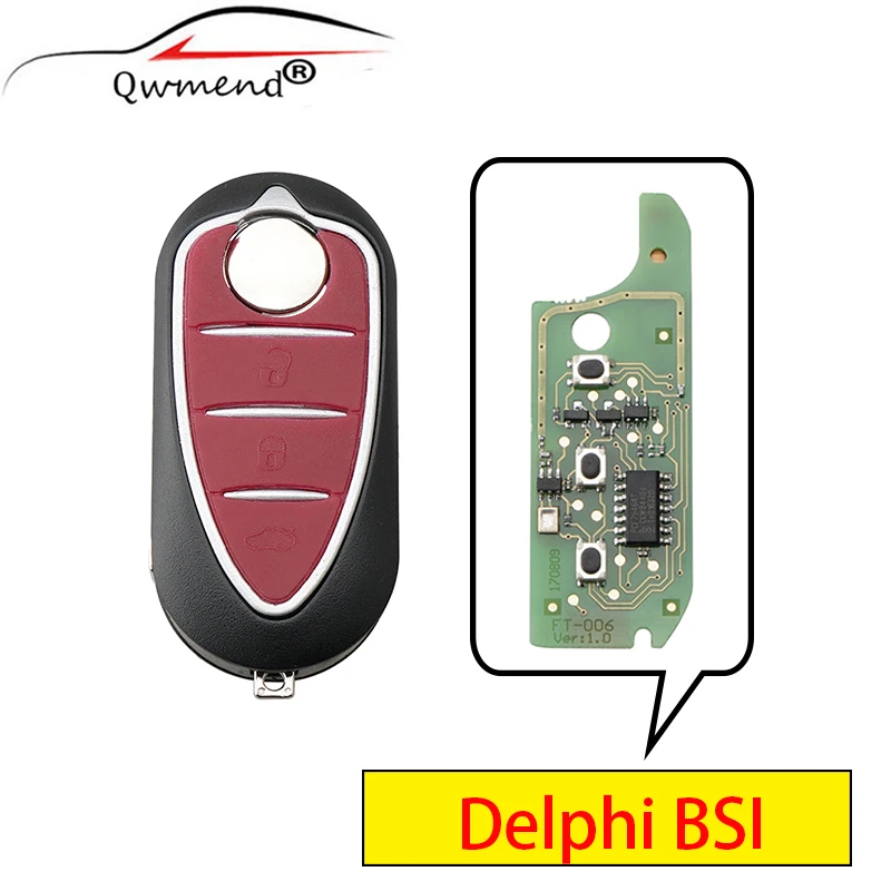 QWMEND Delphi BSI Smart Car Key for Alfa Romeo Mito 2008-2016 3 Buttons Flip Key for Car PCF7946 Chip 433Mhz Car Remote Key
QWMEND Delphi BSI Smart Car Key for Alfa Romeo Mito 2008-2016 3 Buttons Flip Key for Car PCF7946 Chip 433Mhz Car Remote Key