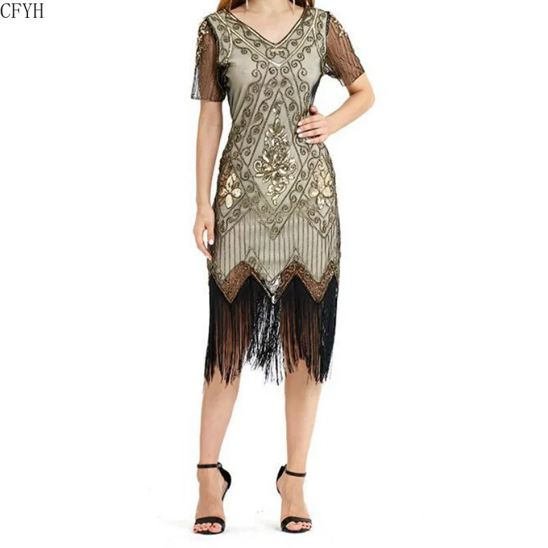Embellished Beaded Sequin Dress Robe Vestidos Women 1920s Flapper Dress Vintage V Neck Butterfly Short Sleeve Great Gatsby Dress
Embellished Beaded Sequin Dress Robe Vestidos Women 1920s Flapper Dress Vintage V Neck Butterfly Short Sleeve Great Gatsby Dress