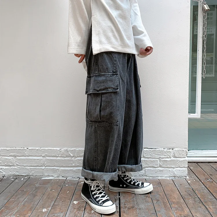 Harajuku High Street Washed Pockets Frayed Jean Pants Men and Women Straight Loose Casual Denim Trousers Plus Size Hip Hop Pants
Harajuku High Street Washed Pockets Frayed Jean Pants Men and Women Straight Loose Casual Denim Trousers Plus Size Hip Hop Pants