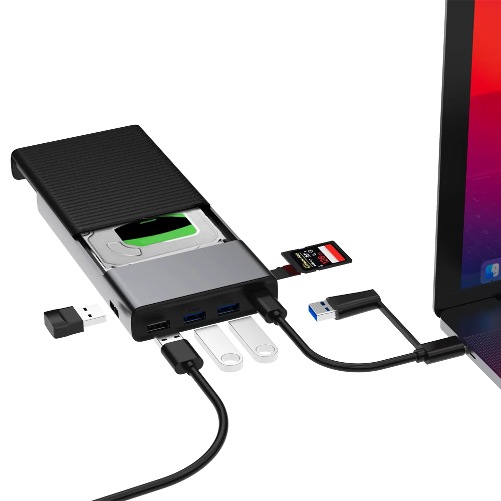 Colorii USB C HUB with Hard Drive Enclosure 2.5 SATA to USB 3.0 Type C Adapter for External SSD Disk HDD case
Colorii USB C HUB with Hard Drive Enclosure 2.5 SATA to USB 3.0 Type C Adapter for External SSD Disk HDD case