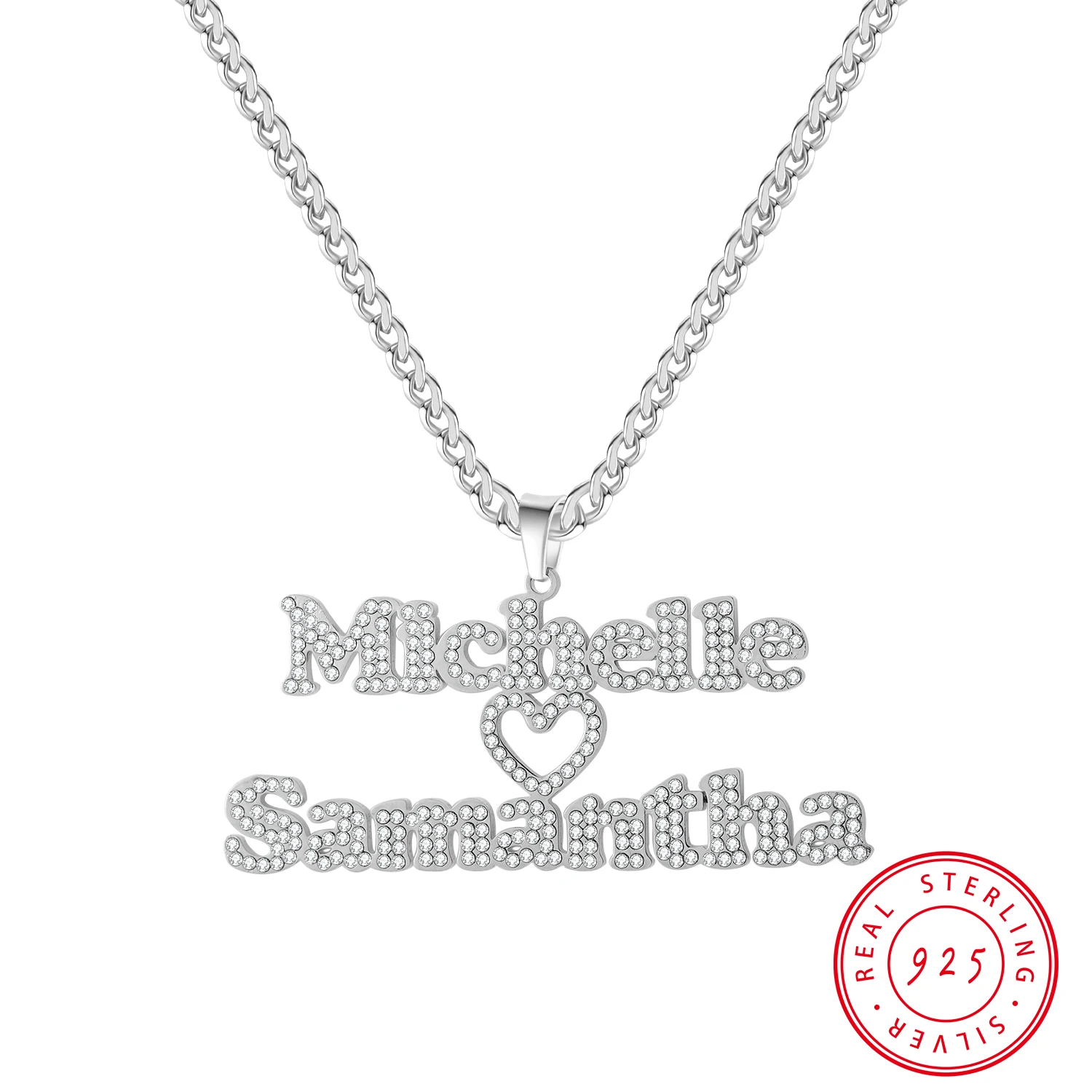 MYDIY 925 Sterling Silver Custom High Quality Crystal Zircon Name Necklace with Personalized Necklace Birthday Gift for Her
MYDIY 925 Sterling Silver Custom High Quality Crystal Zircon Name Necklace with Personalized Necklace Birthday Gift for Her