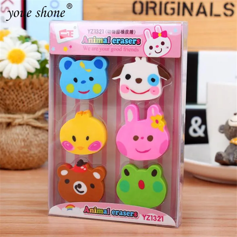 6Pcs/Set Cartoon Cute Animal Eraser Pencil Eraser Student School Supplies School Issues Small Gift Prizes YOUE SHONE
6Pcs/Set Cartoon Cute Animal Eraser Pencil Eraser Student School Supplies School Issues Small Gift Prizes YOUE SHONE