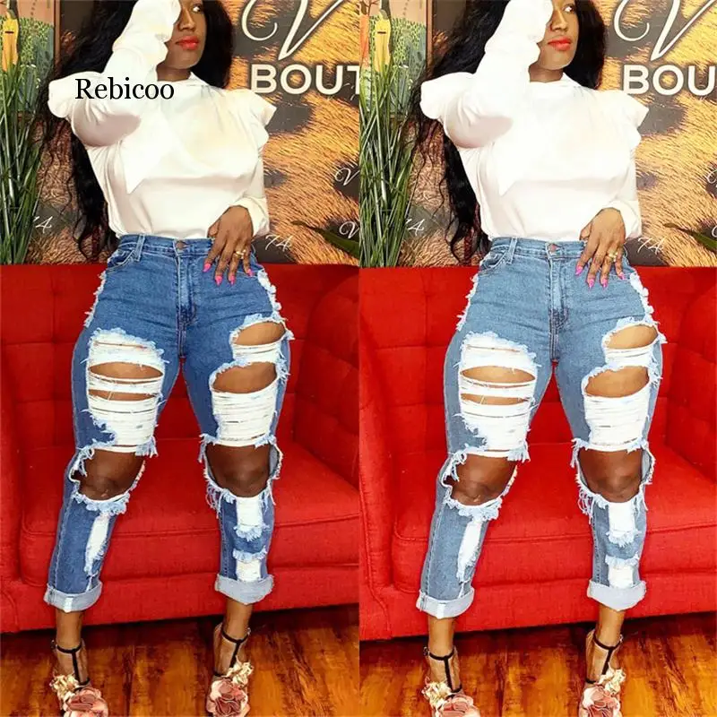 High Waist Biker Hole Jeans For Women Summer Ripped Denim US Bottom Jeans Lady Club Trouser
High Waist Biker Hole Jeans For Women Summer Ripped Denim US Bottom Jeans Lady Club Trouser