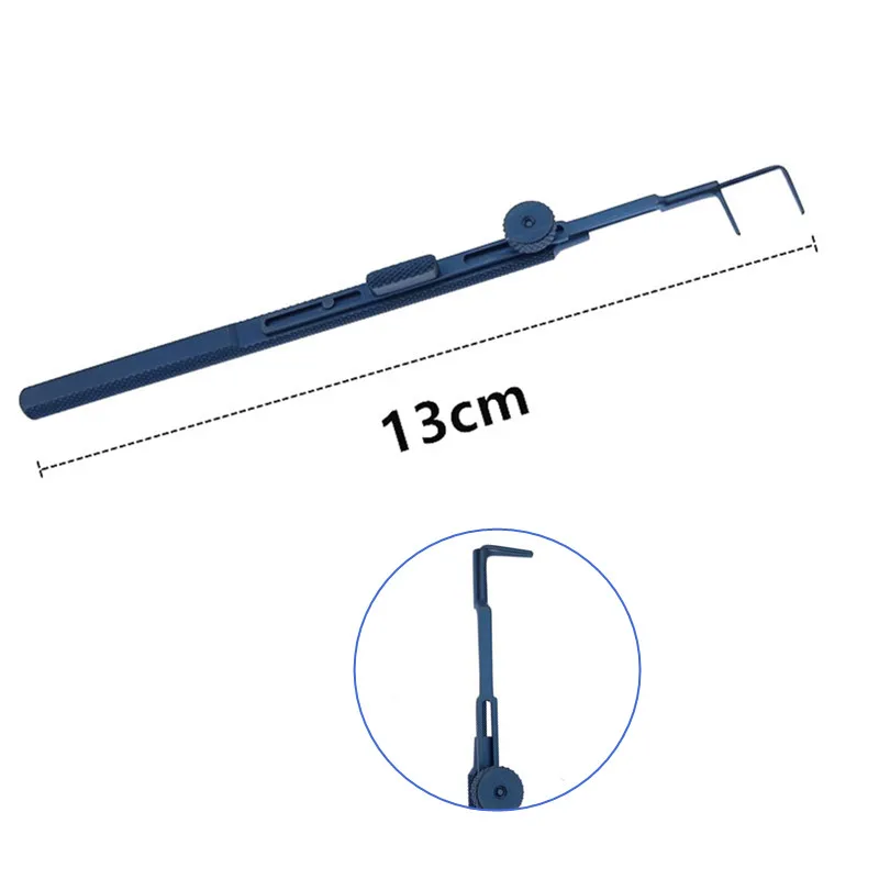 Ophthalmic adjustable Strabismus hook 13cm long Titanium Strabismus hook Veterinary Surgical Instruments
Ophthalmic adjustable Strabismus hook 13cm long Titanium Strabismus hook Veterinary Surgical Instruments