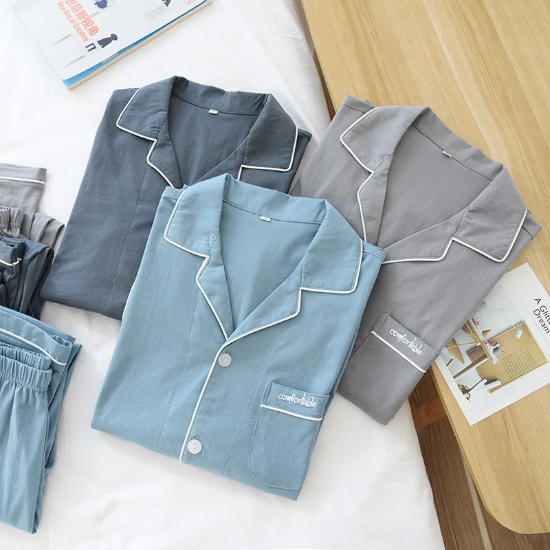 Men and Women Knitted Cotton Pajamas Long Sleeve Solid Pijamas Spring Plus Size Loungewear Two Piece Set Couple Home Sleepwear
Men and Women Knitted Cotton Pajamas Long Sleeve Solid Pijamas Spring Plus Size Loungewear Two Piece Set Couple Home Sleepwear
