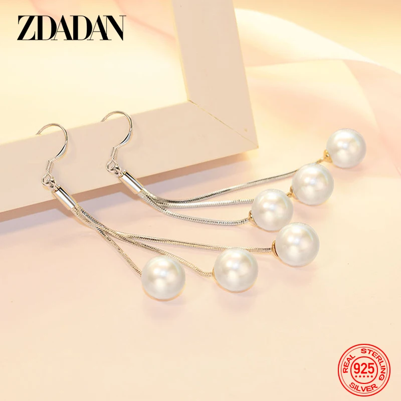 ZDADAN 925 Sterling Silver Long Tassel Pearl Dangle Earrings For Women Fashion Wedding Party Jewelry Gift
ZDADAN 925 Sterling Silver Long Tassel Pearl Dangle Earrings For Women Fashion Wedding Party Jewelry Gift