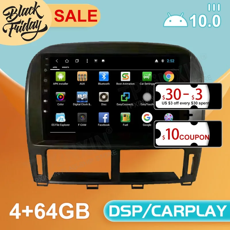 Android 10.0 4G+128GB For Lexus LS430 2000 - 2006 Car GPS Navigation Carplay Auto Radio Stereo Video Multimedia Player Head Unit
Android 10.0 4G+128GB For Lexus LS430 2000 - 2006 Car GPS Navigation Carplay Auto Radio Stereo Video Multimedia Player Head Unit