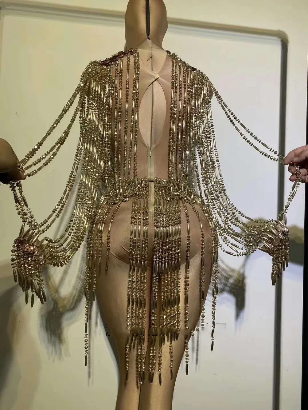 Luxurious Party Celebrate Birthday Outfit Shining Beaded Chain Bodysuit Rhinestone Sexy Nude Performance Stage Dance Costume
Luxurious Party Celebrate Birthday Outfit Shining Beaded Chain Bodysuit Rhinestone Sexy Nude Performance Stage Dance Costume