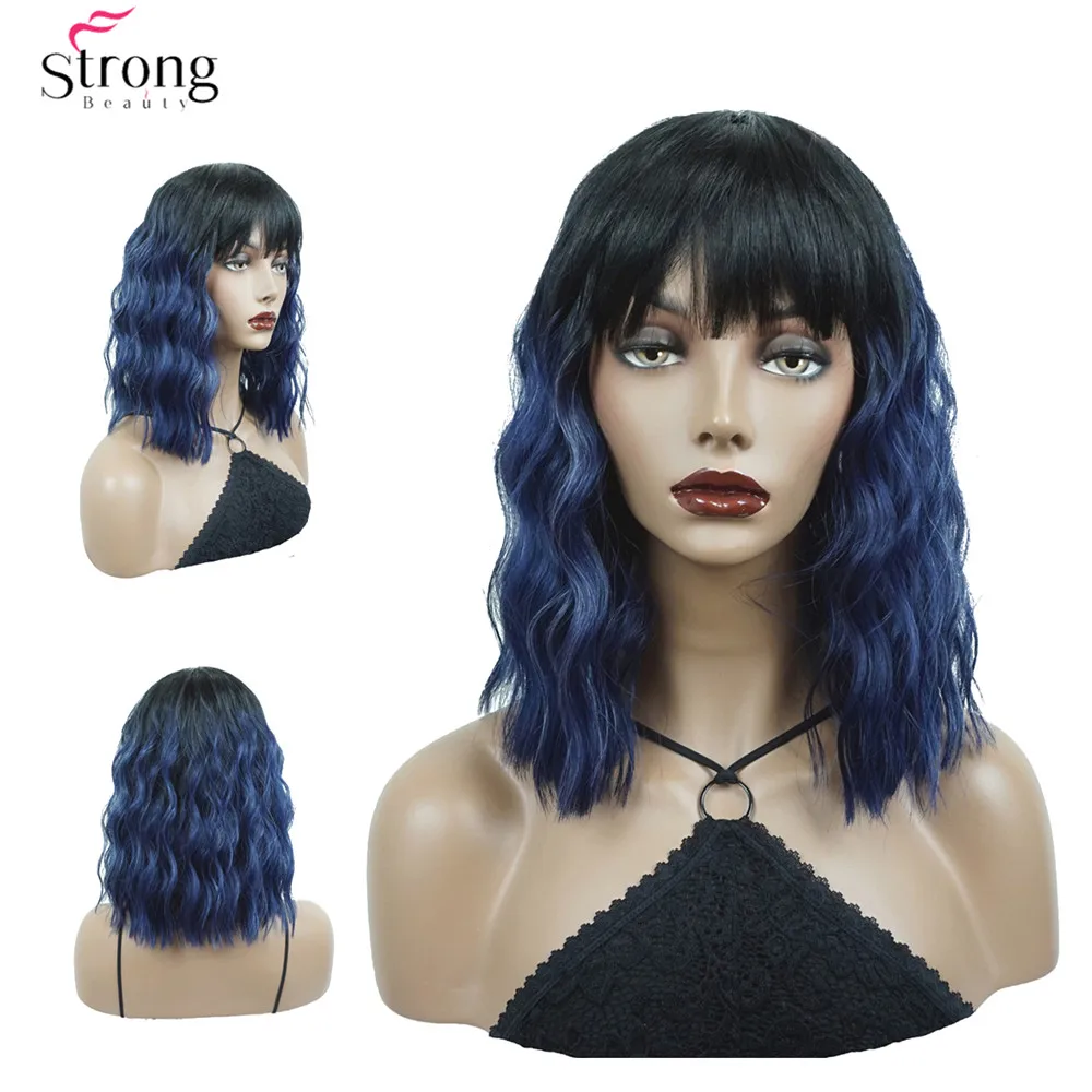 StrongBeauty Women's Medium length Curly Blue Wig Ombre Natura Neat Bang Style Synthetic Wigs Hair
StrongBeauty Women's Medium length Curly Blue Wig Ombre Natura Neat Bang Style Synthetic Wigs Hair