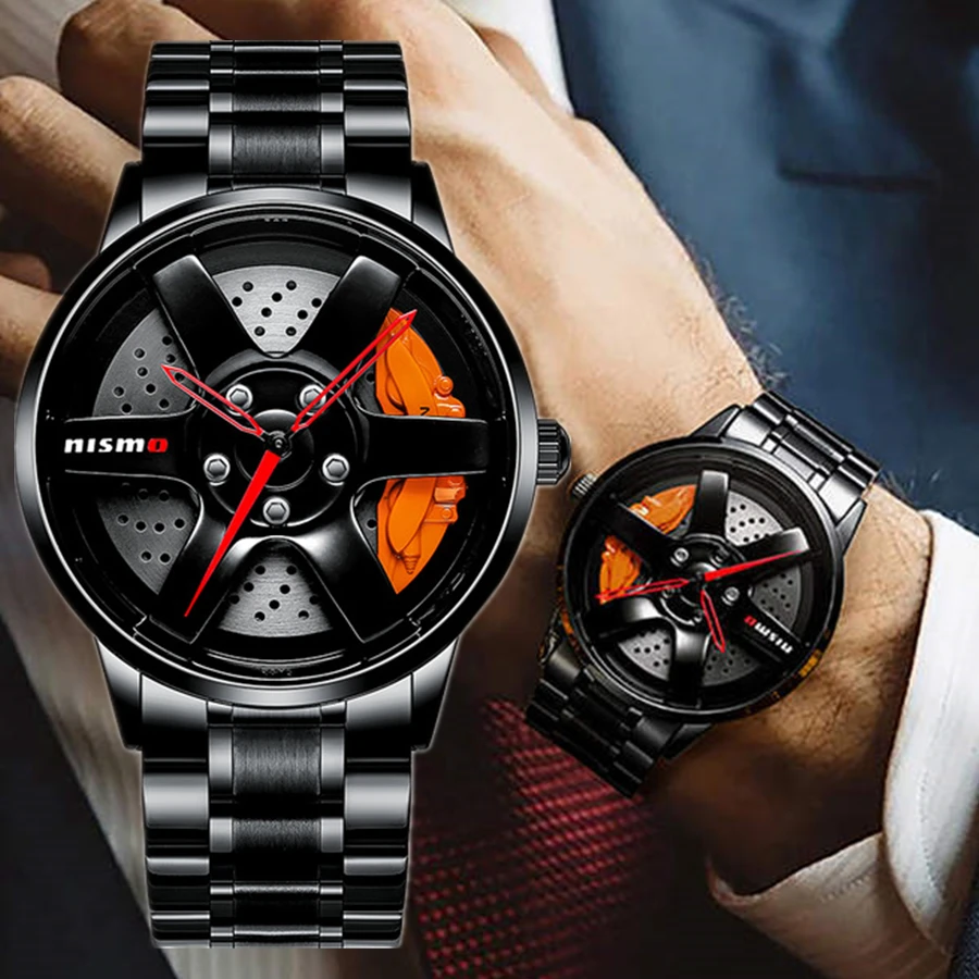 NIBOSI Car Wheel Rim Hub Mens Watches Hollow Dial Super Car Rim Hub Watch Stainless Steel Waterproof Wholesale Watch For Car GTR
NIBOSI Car Wheel Rim Hub Mens Watches Hollow Dial Super Car Rim Hub Watch Stainless Steel Waterproof Wholesale Watch For Car GTR