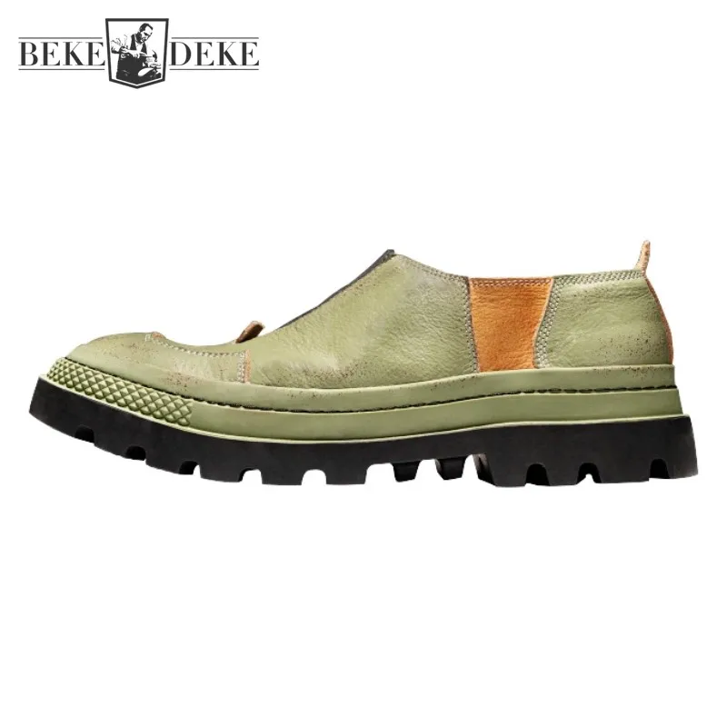 Distressed Designer Mens 100% Genuine Leather Loafers Harajuku Slip-On Casual Shoes Men Autumn Patchwork Vintage Walking Shoes
Distressed Designer Mens 100% Genuine Leather Loafers Harajuku Slip-On Casual Shoes Men Autumn Patchwork Vintage Walking Shoes