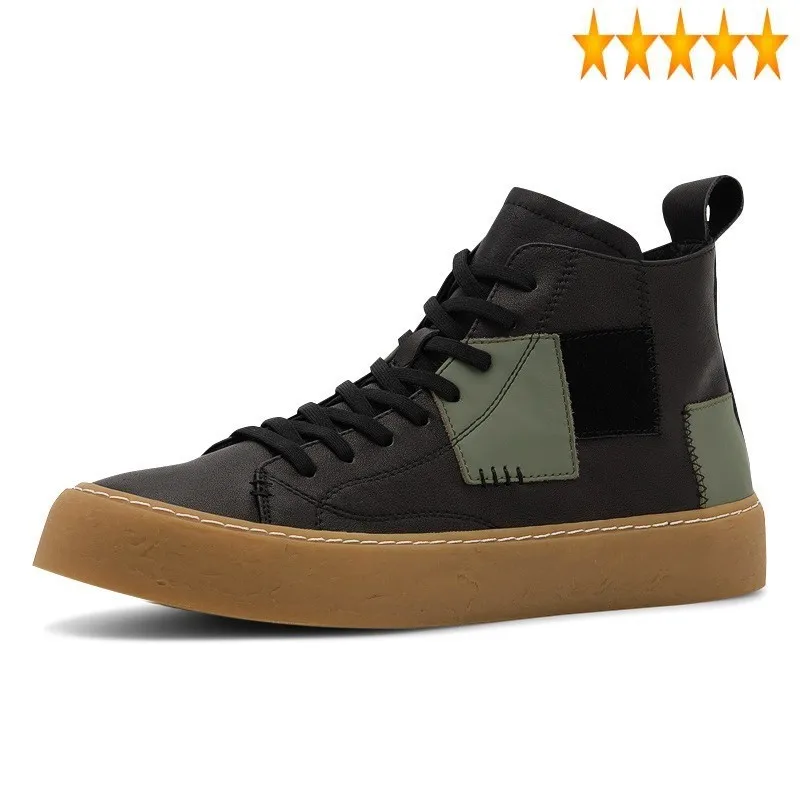 Genuine High-Top Spliced Leather Mens Casual Round Toe Lace Up Cowhide Breathable Sneakers Shoes Vintage Male Boots
Genuine High-Top Spliced Leather Mens Casual Round Toe Lace Up Cowhide Breathable Sneakers Shoes Vintage Male Boots