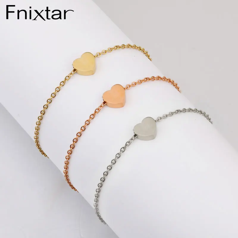 Fnixtar 20Pcs/Lot 15/18cm Cute Heart Bracelets With 5cm Extend Chain Mirror Polish Stainless Steel Bracelets Foot Anklet Jewelry
Fnixtar 20Pcs/Lot 15/18cm Cute Heart Bracelets With 5cm Extend Chain Mirror Polish Stainless Steel Bracelets Foot Anklet Jewelry