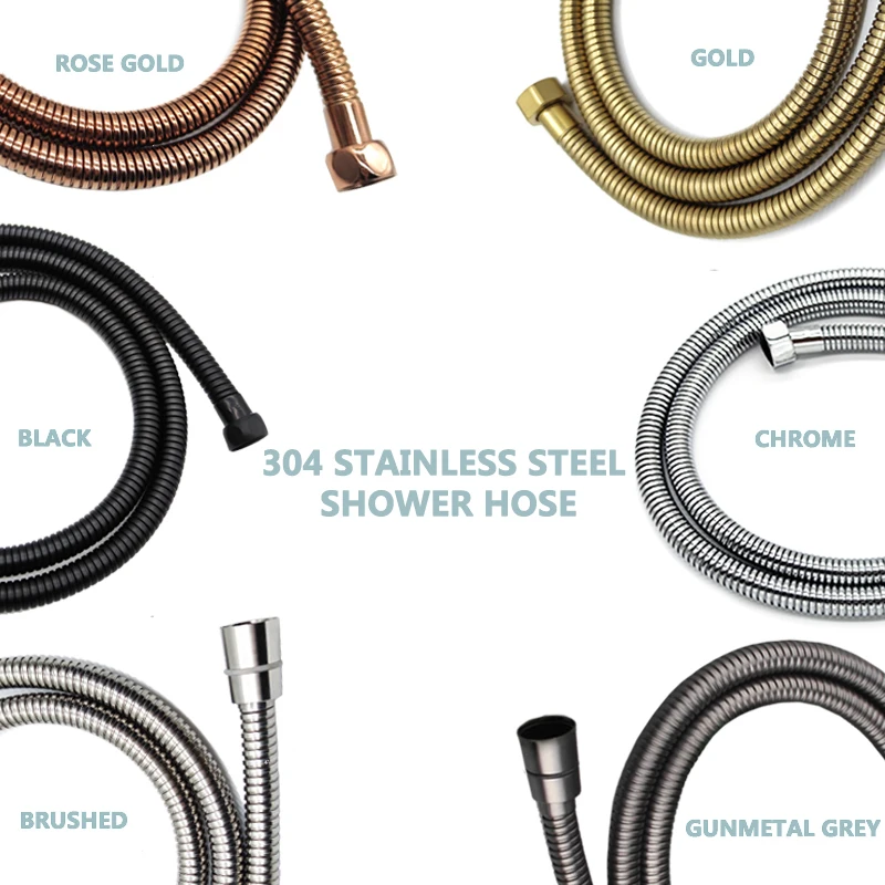 Stainless Steel Colorful Shower Hose Bathroom Plumbling Shine Chrome Black Gold Grey Rose Gold Gun Metal 1.5m Shower Connector
Stainless Steel Colorful Shower Hose Bathroom Plumbling Shine Chrome Black Gold Grey Rose Gold Gun Metal 1.5m Shower Connector