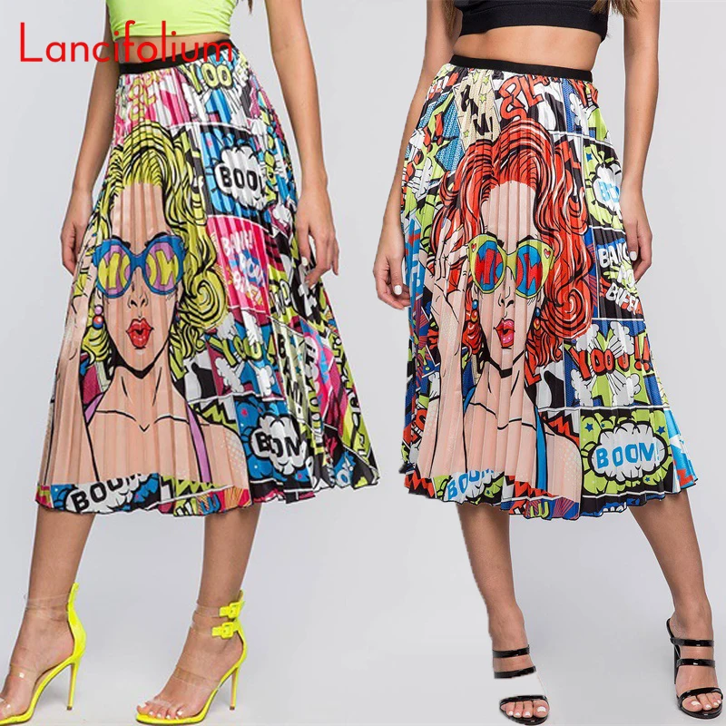 Graphic Print Pleated Skirt Women 2020 Summer Plus Size Sexy Skirt Boho High Waist Midi Skirt Streetwear Cute Faldas Mujer
Graphic Print Pleated Skirt Women 2020 Summer Plus Size Sexy Skirt Boho High Waist Midi Skirt Streetwear Cute Faldas Mujer