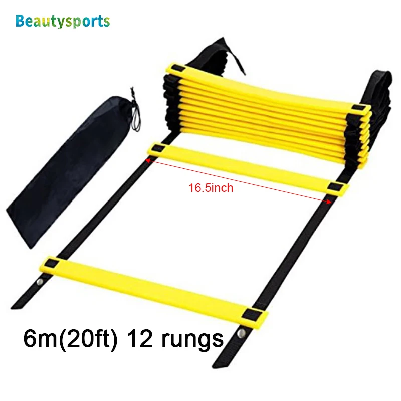 6m 12 Adjustable Rungs 20 Feet Soccer Football Speed Agility Ladder Quickness Faster Footwork Movement Skills Training Equipment
6m 12 Adjustable Rungs 20 Feet Soccer Football Speed Agility Ladder Quickness Faster Footwork Movement Skills Training Equipment