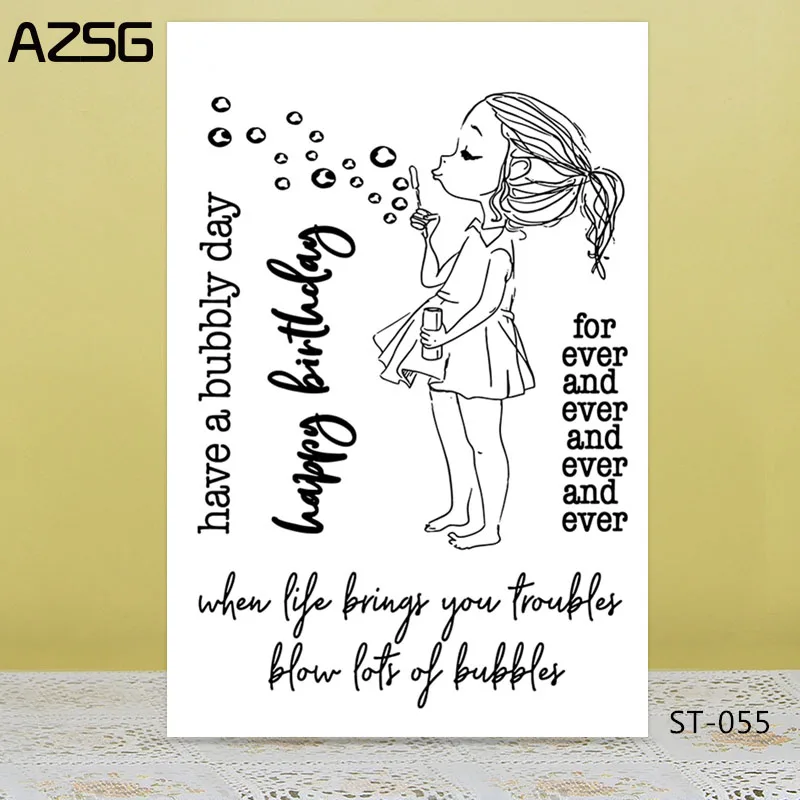 AZSG Lovely girl blow bubbles Clear Stamps/Seal For DIY Scrapbooking/Card Making/Album Decorative Silicon Stamp Crafts
AZSG Lovely girl blow bubbles Clear Stamps/Seal For DIY Scrapbooking/Card Making/Album Decorative Silicon Stamp Crafts