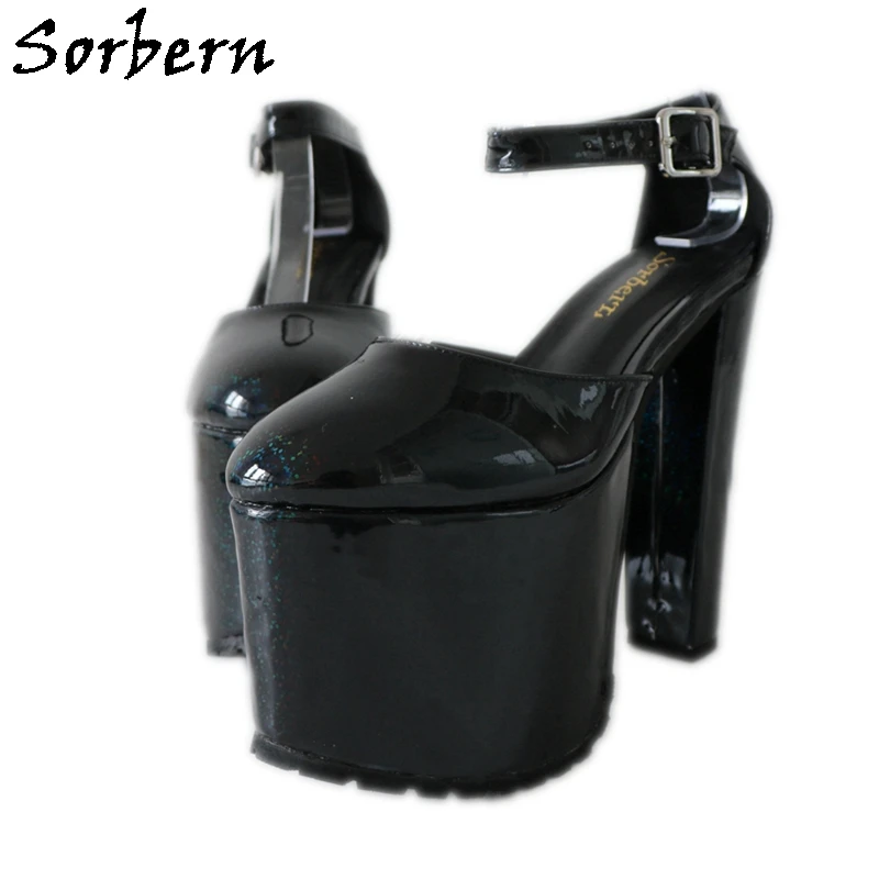 Sorbern Holo Glitter Women Pump Block High Heels Ankle Straps TPU Rubber Sole Thick Platform Chunky Heeled Shoes Fetish Style
Sorbern Holo Glitter Women Pump Block High Heels Ankle Straps TPU Rubber Sole Thick Platform Chunky Heeled Shoes Fetish Style